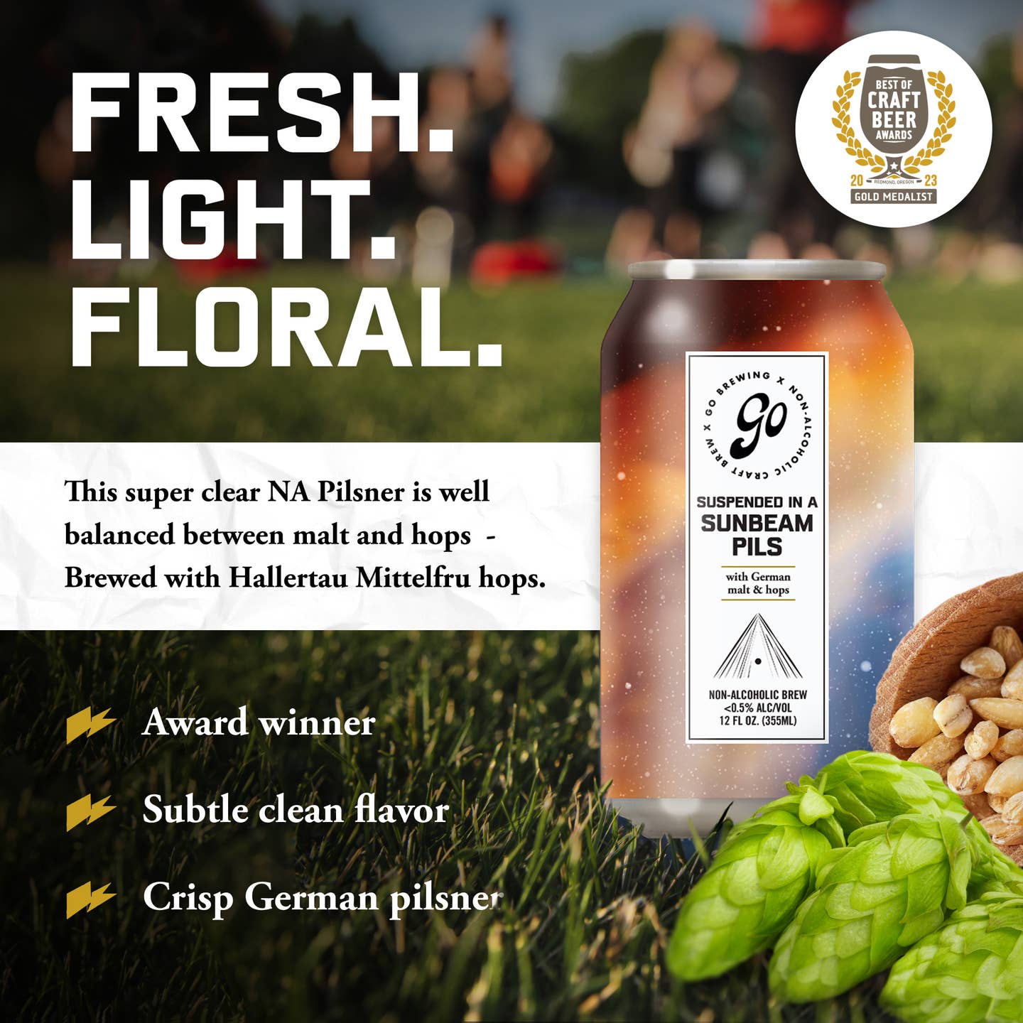 Go Brewing Suspended in a Sunbeam Pils | Non-Alcoholic