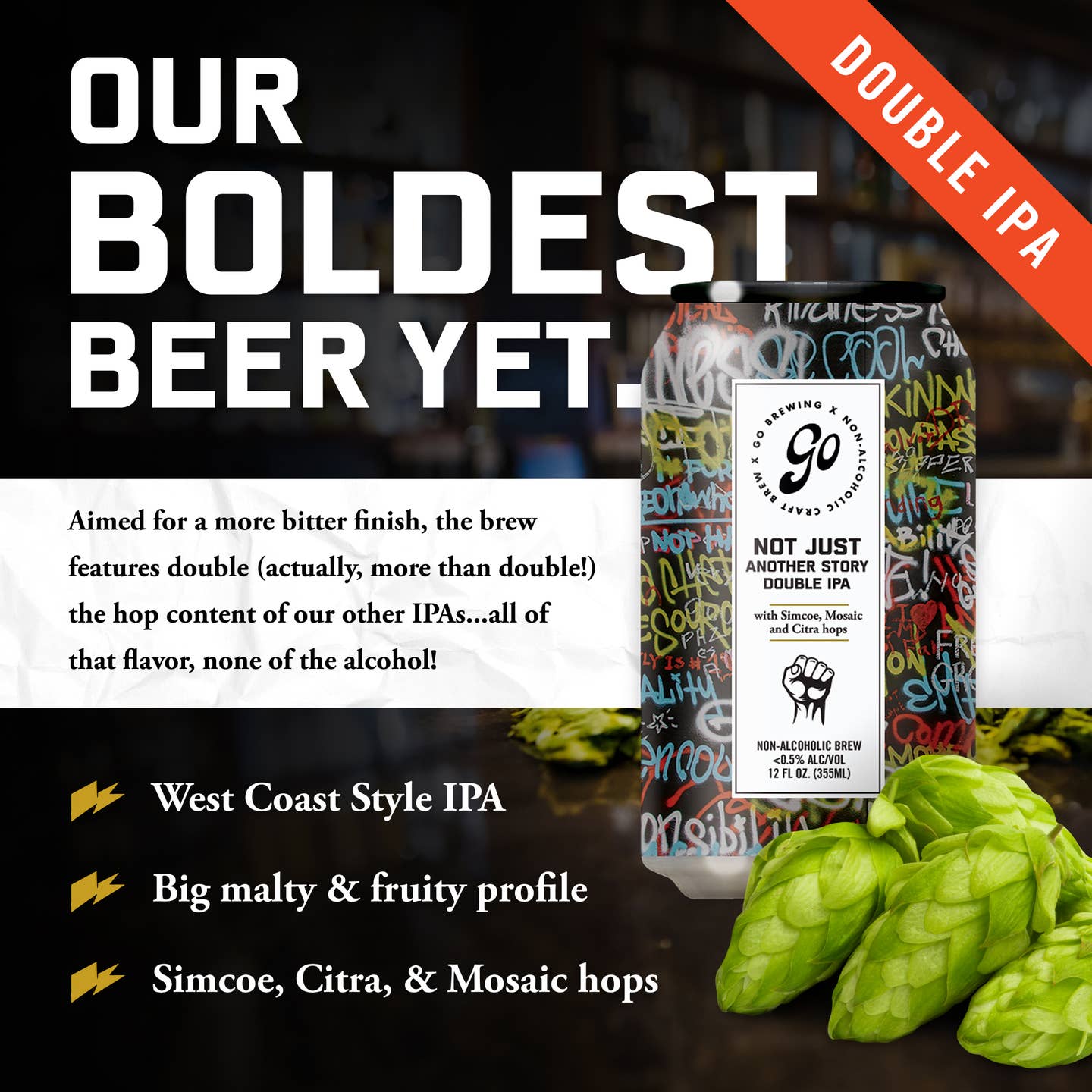 Go Brewing Not Just Another Story Double IPA   | Non-Alcoholic