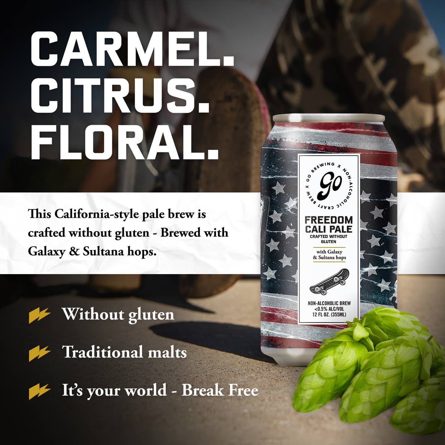 Go Brewing Freedom Cali Pale   | Non-Alcoholic & Gluten Free